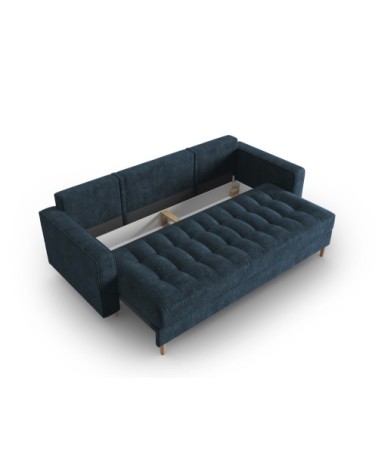 Canapé 3 places en tissu structuré bleu foncé