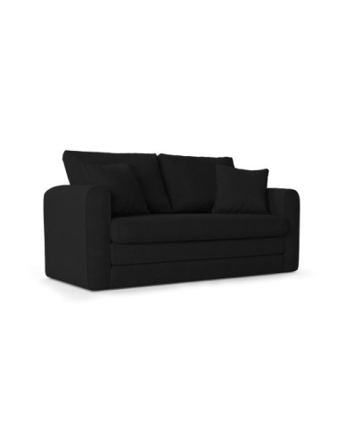 Canapé 2 places en tissu structuré noir