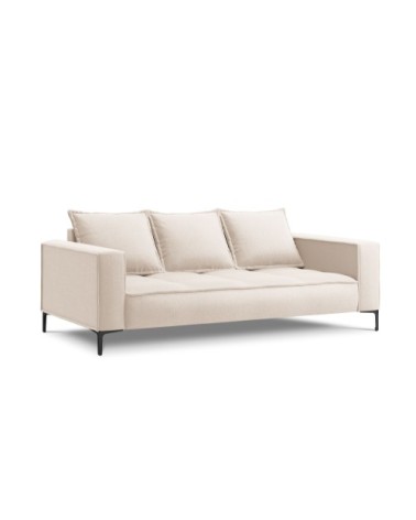 Canapé 3 places en tissu structuré beige clair