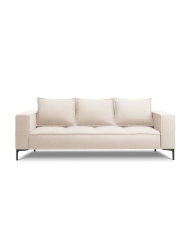 Canapé 3 places en tissu structuré beige clair