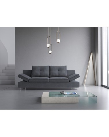 Canapé 2 places en tissu structuré bleu