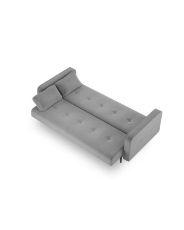 Canapé 3 places en velours gris clair