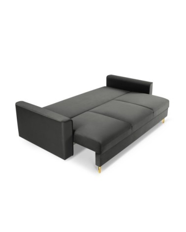 Canapé 3 places en velours gris foncé