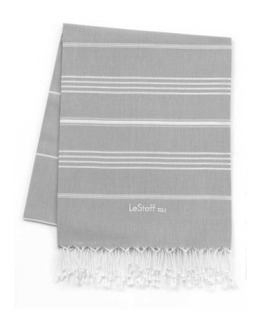 Fouta en coton peigné BIO Grise 95 x 180 cm