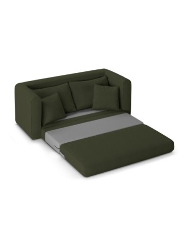 Canapé 2 places en tissu structuré vert