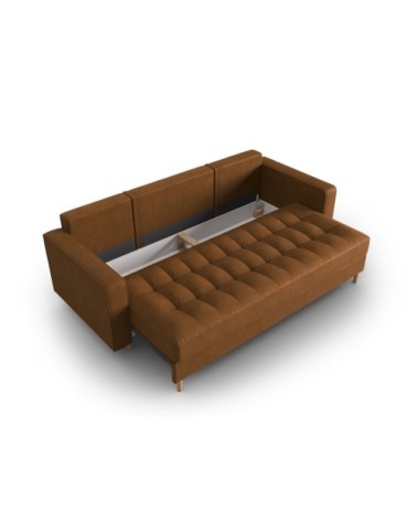 Canapé 3 places en imitation cuir chameau