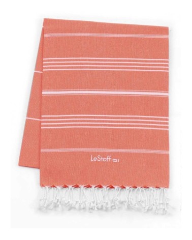 Fouta en coton peigné BIO Corail 95 x 180 cm