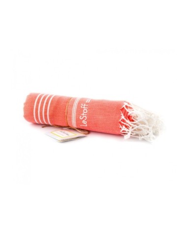 Fouta en coton peigné BIO Corail 95 x 180 cm