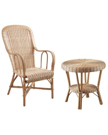 Petit salon en manau et moelle de rotin