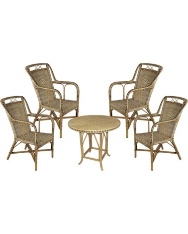 Salon en manau et rotin medan