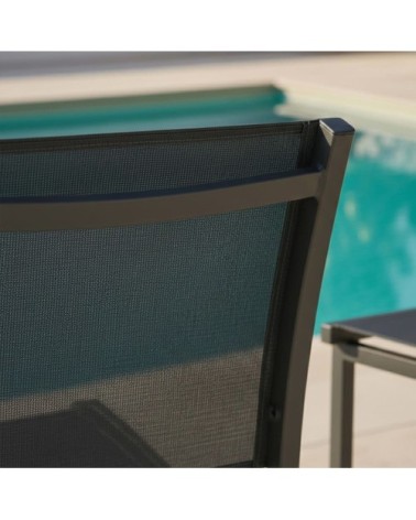 Chaise de jardin aluminium et textilène gris