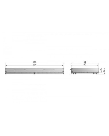 Tiroir en pin FSC pour lit 90x200 gris béton