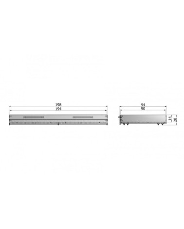 Tiroir en pin FSC pour lit 90x200 gris béton