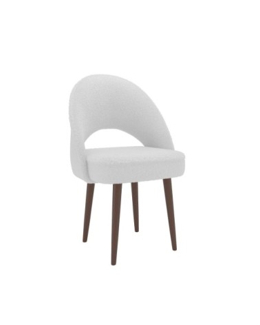 Chaise aspect laine bouclée blanche