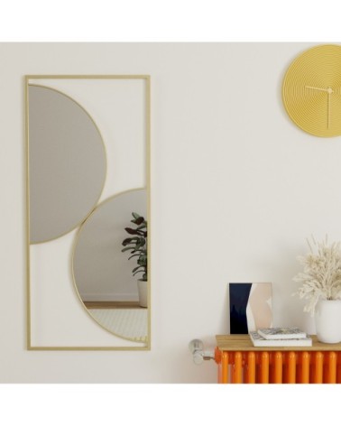 Miroir mural en métal couleur or