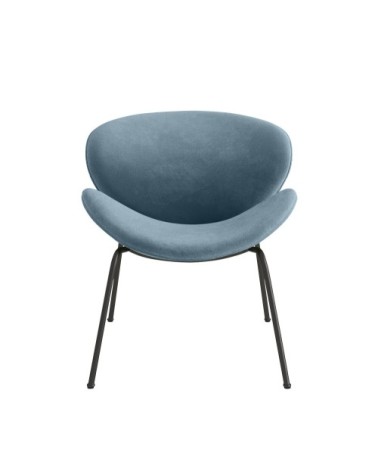 Fauteuil en velours bleu perle