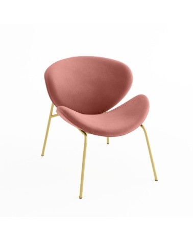 Fauteuil en velours rose vintage