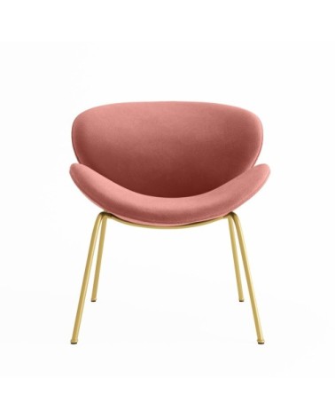 Fauteuil en velours rose vintage