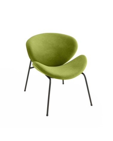 Fauteuil velours vert olive