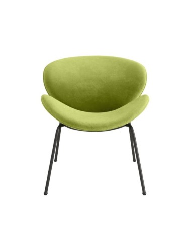 Fauteuil velours vert olive