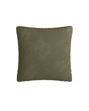 Coussin en velours vert kaki déhoussable 40x40cm