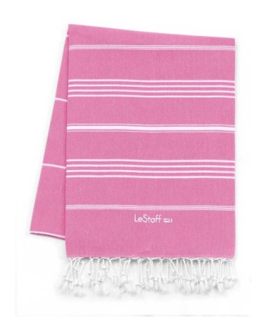 Fouta en coton peigné BIO Rose Bonbon 95 x 180 cm