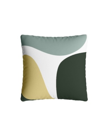 Coussin carré vert déhoussable 40x40cm