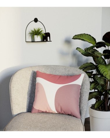 Coussin carré rose déhoussable 40x40cm