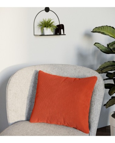 Coussin en velours ocre déhoussable 40x40cm