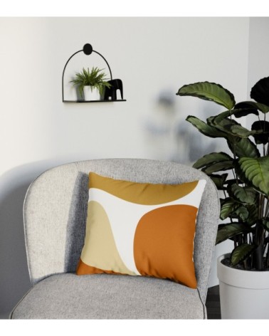 Coussin carré camel déhoussable 40x40cm