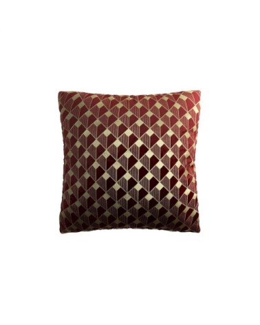 Coussin en velours bordeaux 45x45cm