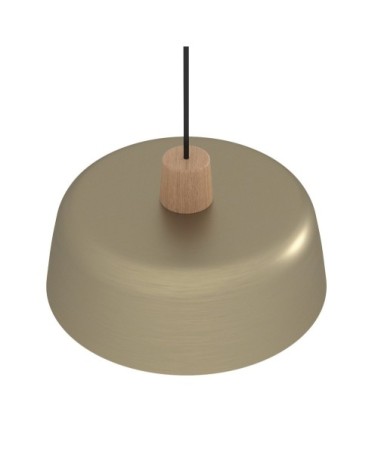 Luminaire suspension en métal or et bois