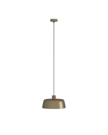 Luminaire suspension en métal or et bois