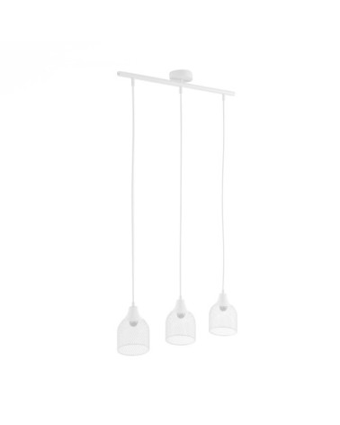 Suspension triple en métal blanc