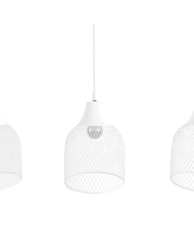 Suspension triple en métal blanc