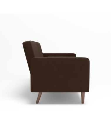 Canapé 2 places en velours brun foncé