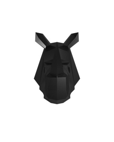 Trophée décoratif mural rhinocéros noir en polyrésine