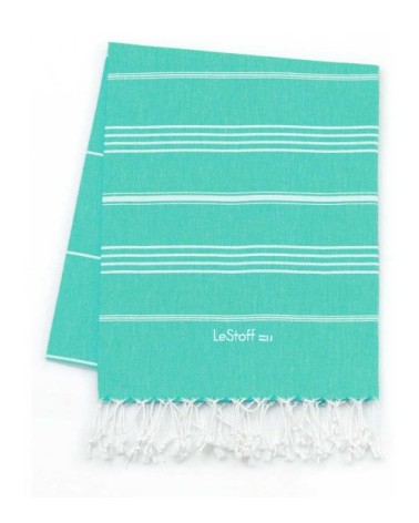 Fouta en coton peigné BIO Turquoise 95 x 180 cm