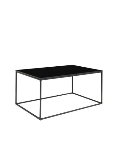Table basse en métal et bois noir