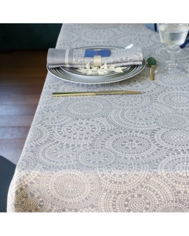 Nappe coton et lin Gris 170x300 cm