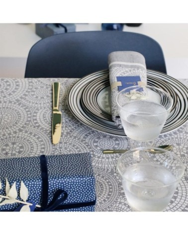 Nappe Coton et Lin Gris 170x250 cm