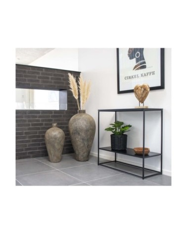 Console minimaliste en bois et métal 80x80cm noir