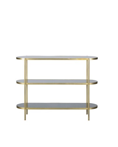 Console en métal et verre 120x38cm laiton