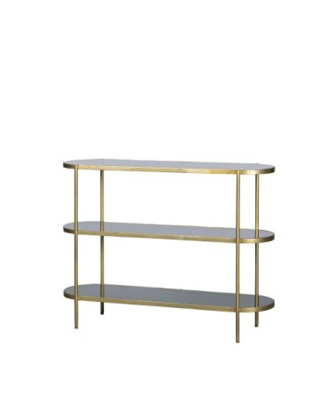 Console en métal et verre 120x38cm laiton