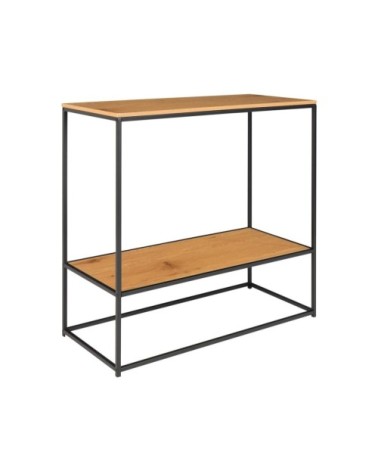 Console minimaliste en bois et métal 80x80cm marron