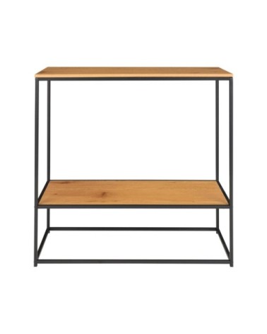 Console minimaliste en bois et métal 80x80cm marron