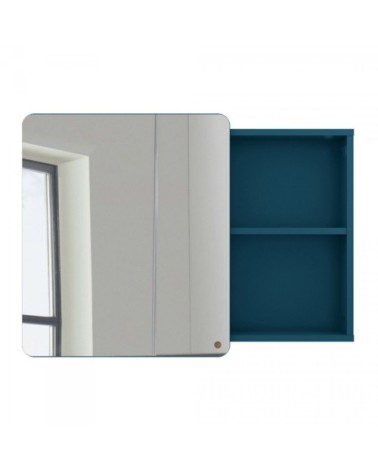 Miroir placard salle de bain 58x80cm en bois bleu foncé
