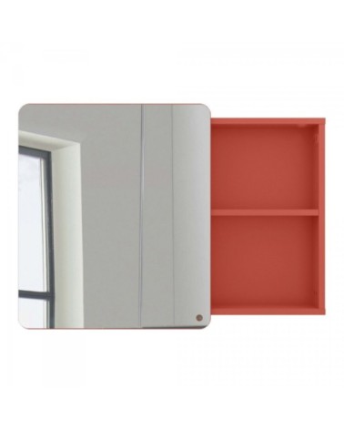 Miroir placard salle de bain 58x80cm en bois orange