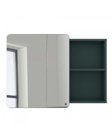 Miroir placard salle de bain 58x80cm en bois vert foncé