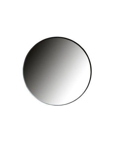 Miroir rond 115cm contour métal noir